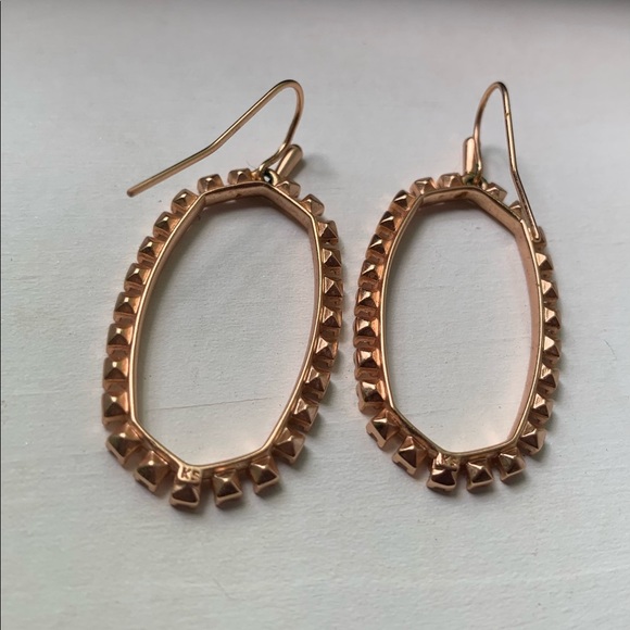 Kendra Scott Elle Frame Crystal Earrings Rose Gold - Picture 2 of 2